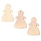 3 Women Unfinished Wooden Shapes Craft Cutouts DIY Unpainted 3D Plaques 4 Inches